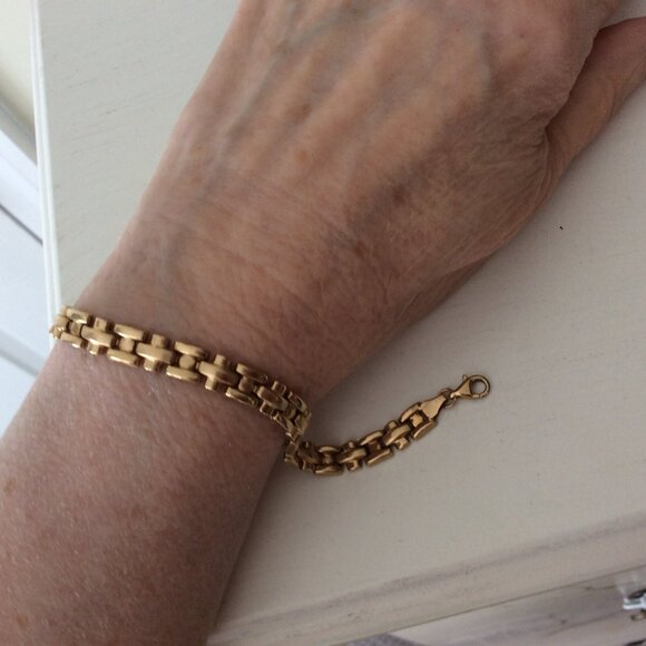 10k real solid gold link bracelet - Picture 1 of 6